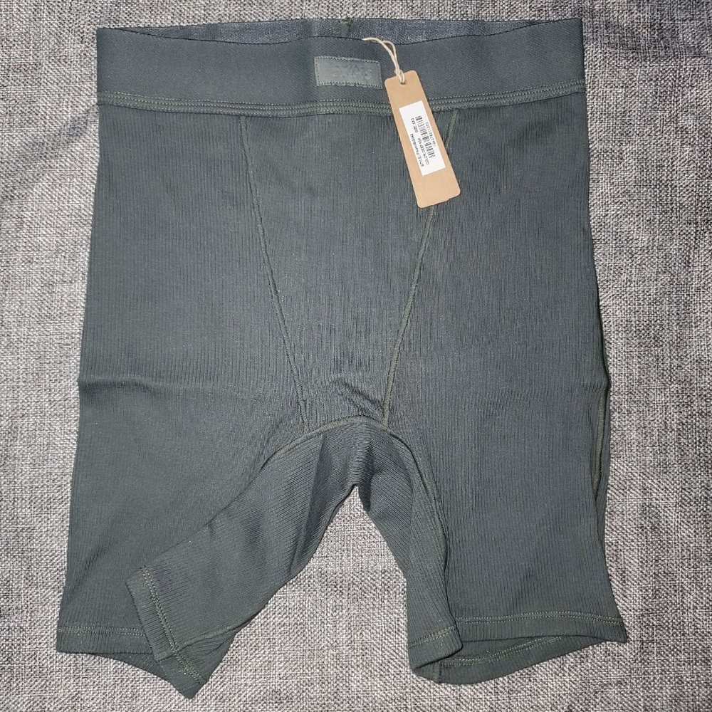 NWT SKIMS XXS Cotton Rib Boxer Deep Sea